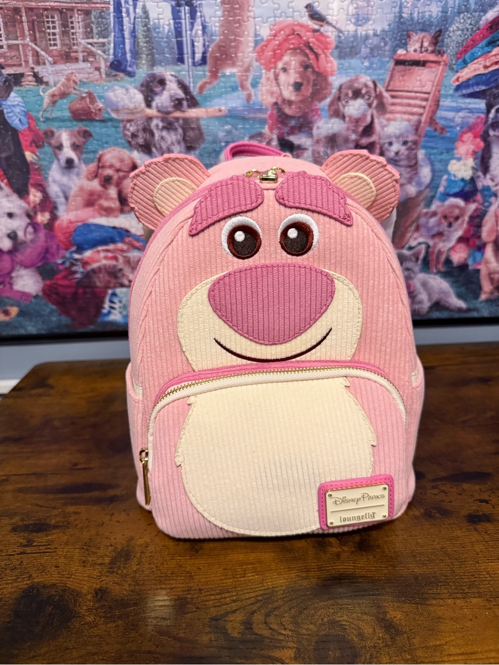 Loungefly Disney Parks Pastel Pink Lotso Scented Corduroy Mini Backpack